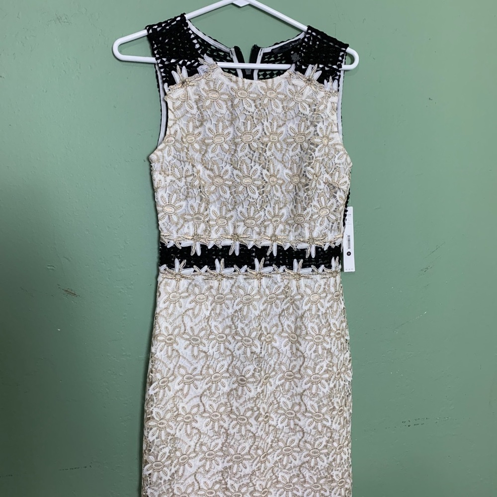 Aqua floral mesh dress
